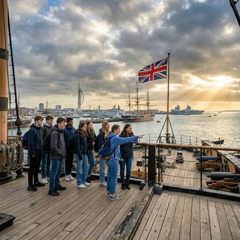 HMS Belfast warship on the River Thames in London
